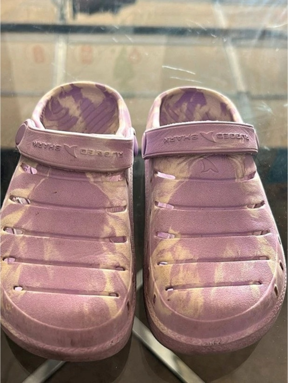 Rugged Shark Kids Clog Purple Sandals- size 10